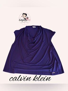 Calvin Klein Sleeveless‎ Cowl Neck Top in Purple